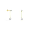 Boucles D'oreilles Pendantes Athena Or Jaune Strass