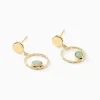 Boucles D'oreilles Pendantes Acier Doré Amazonite