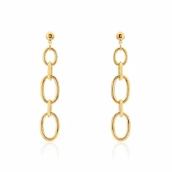 Boucles D'oreilles Pendantes Lina Acier Doré