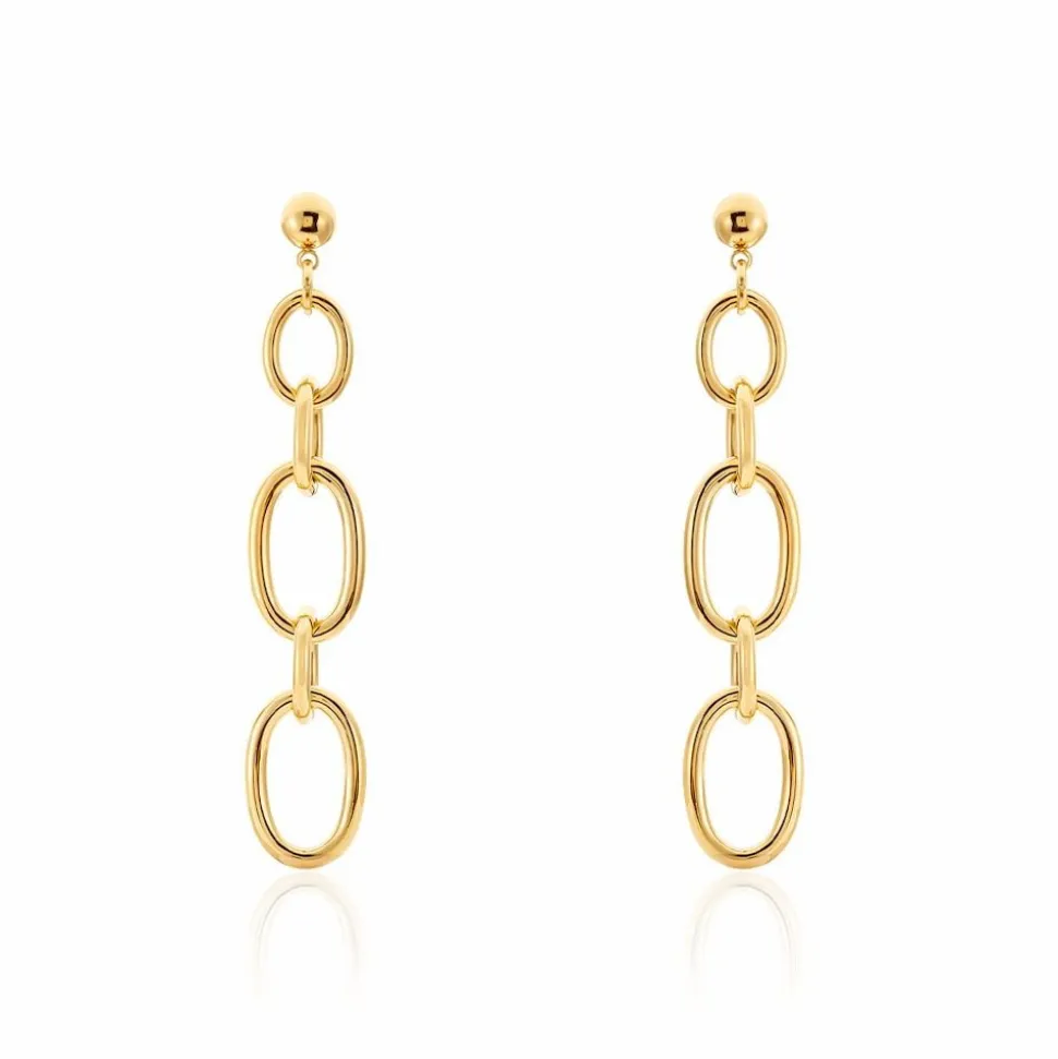 Boucles D'oreilles Pendantes Lina Acier Doré
