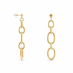 Boucles D'oreilles Pendantes Lina Acier Doré