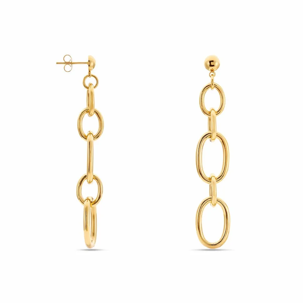 Boucles D'oreilles Pendantes Lina Acier Doré