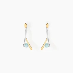 Boucles D'oreilles Pendantes Madli Or Bicolore Topaze