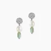 Boucles D'oreilles Pendantes Aroha Argent Blanc Amazonite Perle