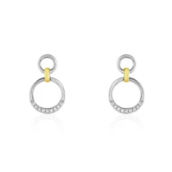 Boucles D'oreilles Pendantes Or Bicolore Nioline Diamants
