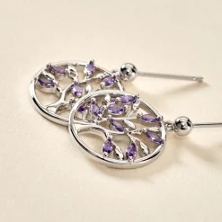 Boucles D'oreilles Pendantes Venka Argent Blanc Oxyde De Zirconium