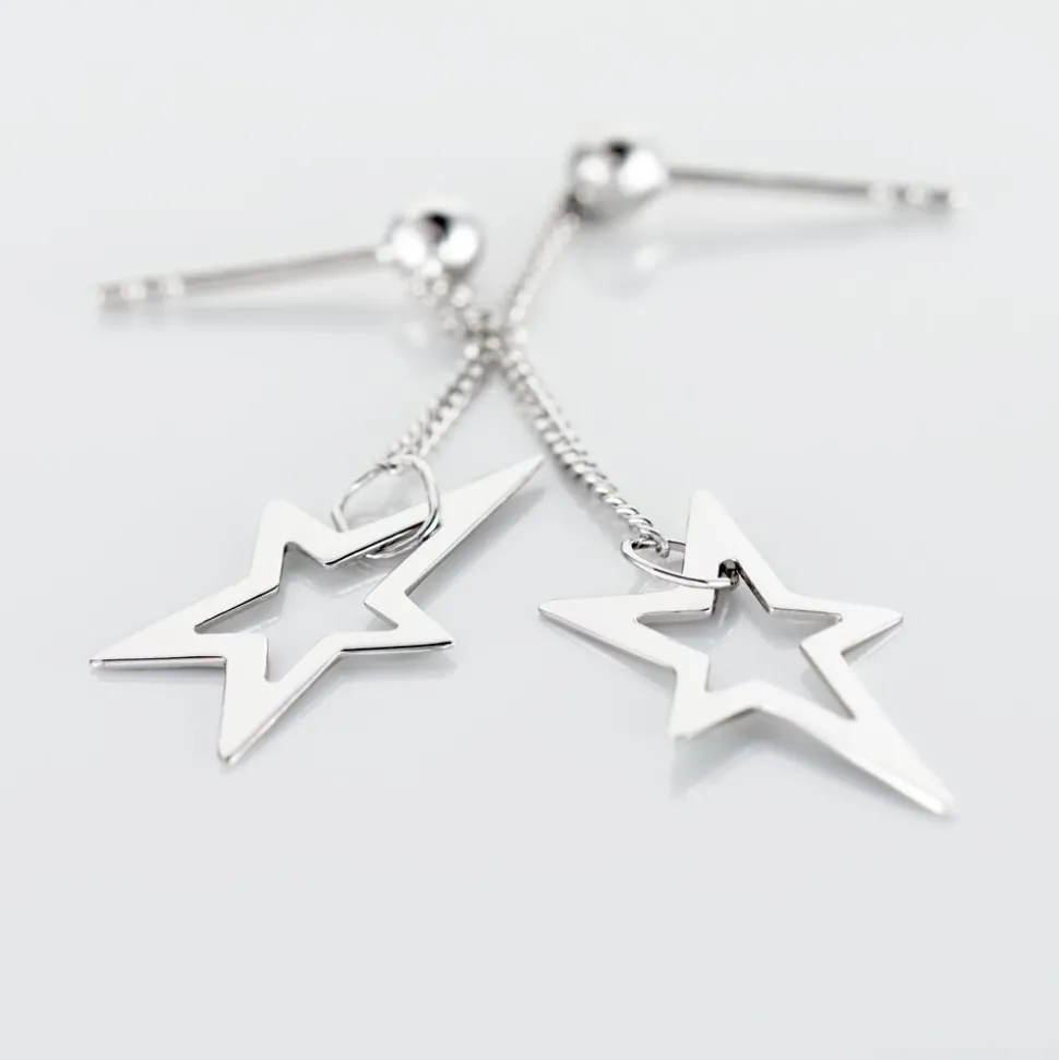 Boucles D'oreilles Pendantes Eloisa Argent Blanc