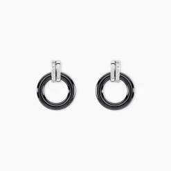 Boucles D'oreilles Pendantes Bertillianne Argent Céramique Et Oxyde