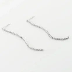 Boucles D'oreilles Pendantes Lou-anne Argent Blanc Oxyde De Zirconium