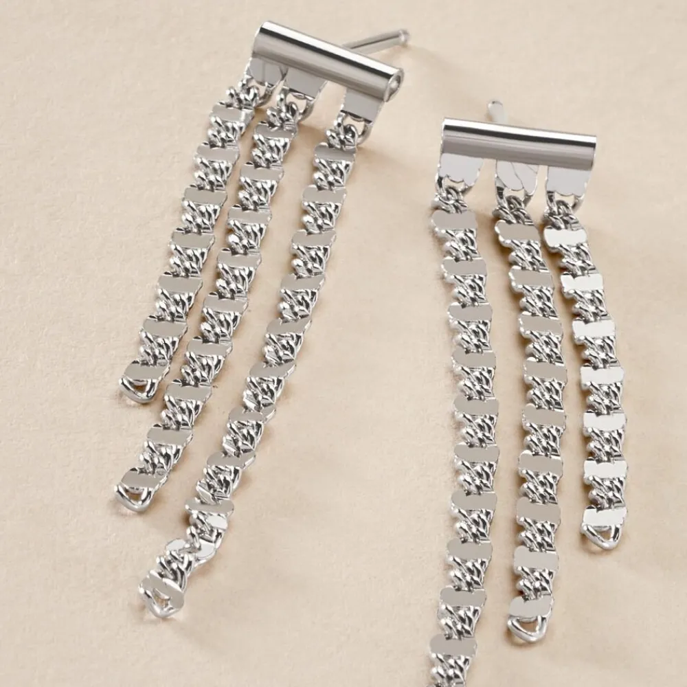 Boucles D'oreilles Pendantes Nissa Argent Blanc|Marc Orian Best