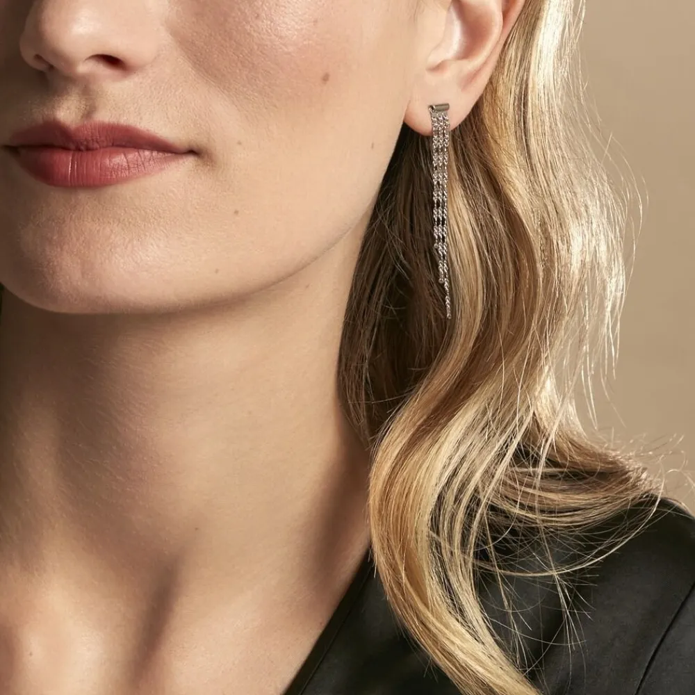 Boucles D'oreilles Pendantes Nissa Argent Blanc|Marc Orian Best