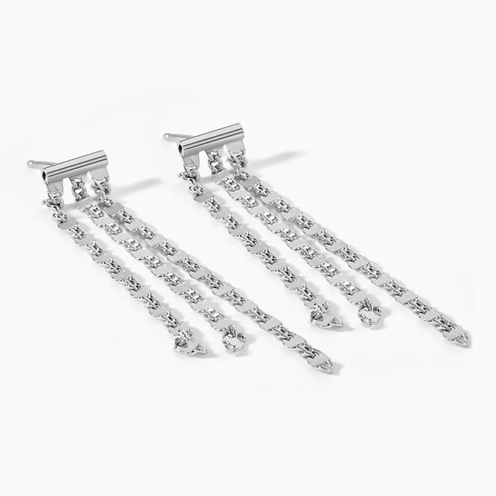 Boucles D'oreilles Pendantes Nissa Argent Blanc|Marc Orian Best