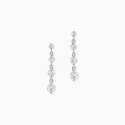 Boucles D'oreilles Pendantes Odyssee Argent Blanc Oxyde De Zirconium|Marc Orian Discount