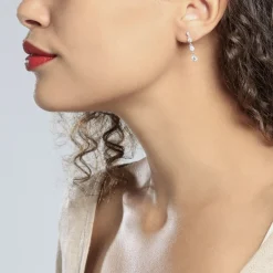 Boucles D'oreilles Pendantes Odyssee Argent Blanc Oxyde De Zirconium|Marc Orian Discount