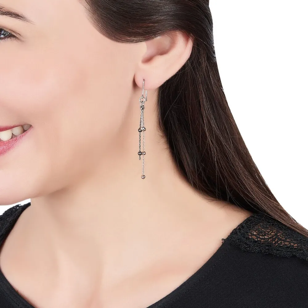 Boucles D'oreilles Pendantes Anfel Argent Tricolore|Marc Orian Best