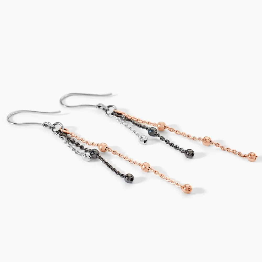 Boucles D'oreilles Pendantes Anfel Argent Tricolore|Marc Orian Best