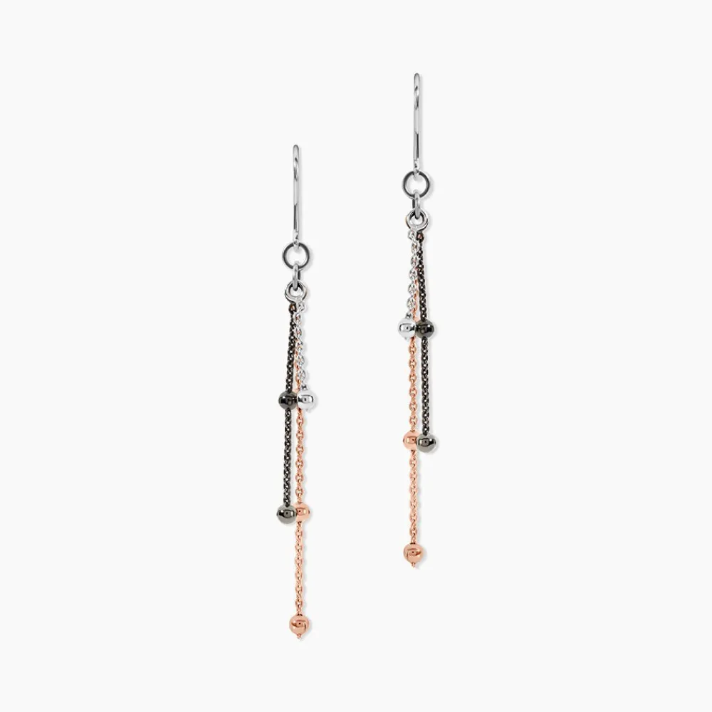 Boucles D'oreilles Pendantes Anfel Argent Tricolore|Marc Orian Best