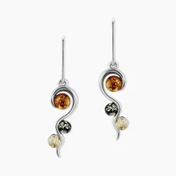 Boucles D'oreilles Pendantes Murriel Argent Blanc Ambre|Marc Orian Clearance