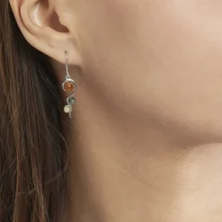 Boucles D'oreilles Pendantes Murriel Argent Blanc Ambre|Marc Orian Clearance