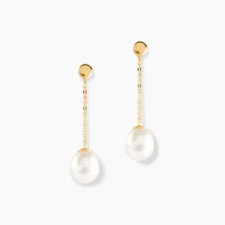 Boucles D'oreilles Pendantes Valera Or Jaune Perle De Culture|Marc Orian Clearance