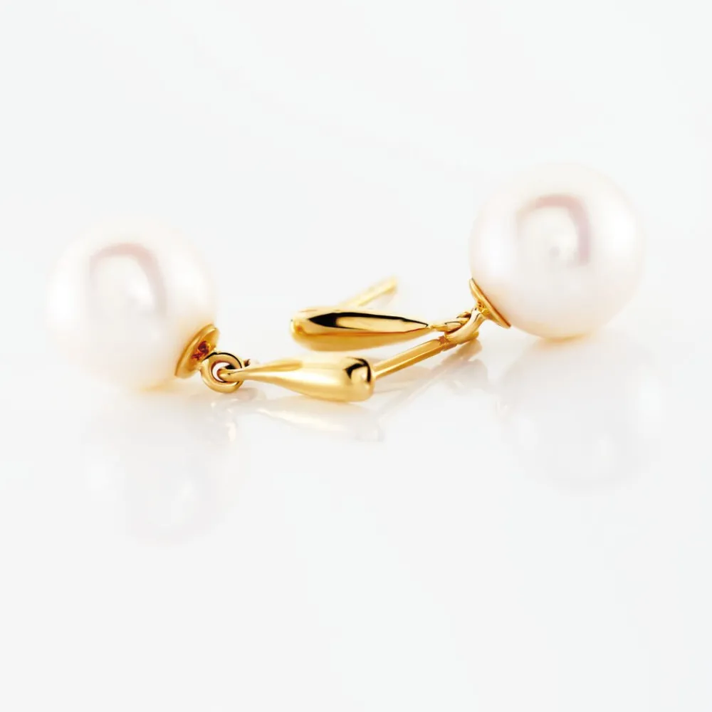 Boucles D'oreilles Pendantes Sibylle Or Jaune Perle De Culture|Marc Orian Hot