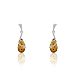 Boucles D'oreilles Pendantes Argent Blanc Melusine Ambre|Marc Orian Sale