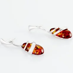 Boucles D'oreilles Pendantes Argent Blanc Melusine Ambre|Marc Orian Sale