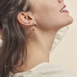 Boucles D'oreilles Pendantes Argent Blanc Ferima Ambre|Marc Orian Online