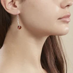 Boucles D'oreilles Pendantes Argent Blanc Simona Ambre|Marc Orian Hot