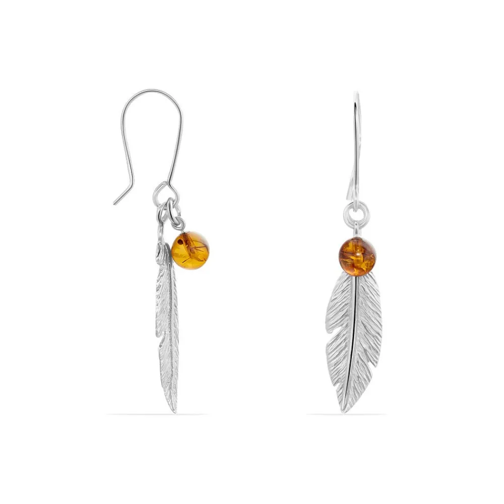 Boucles D'oreilles Pendantes Argent Blanc Adriane Ambres|Marc Orian Sale