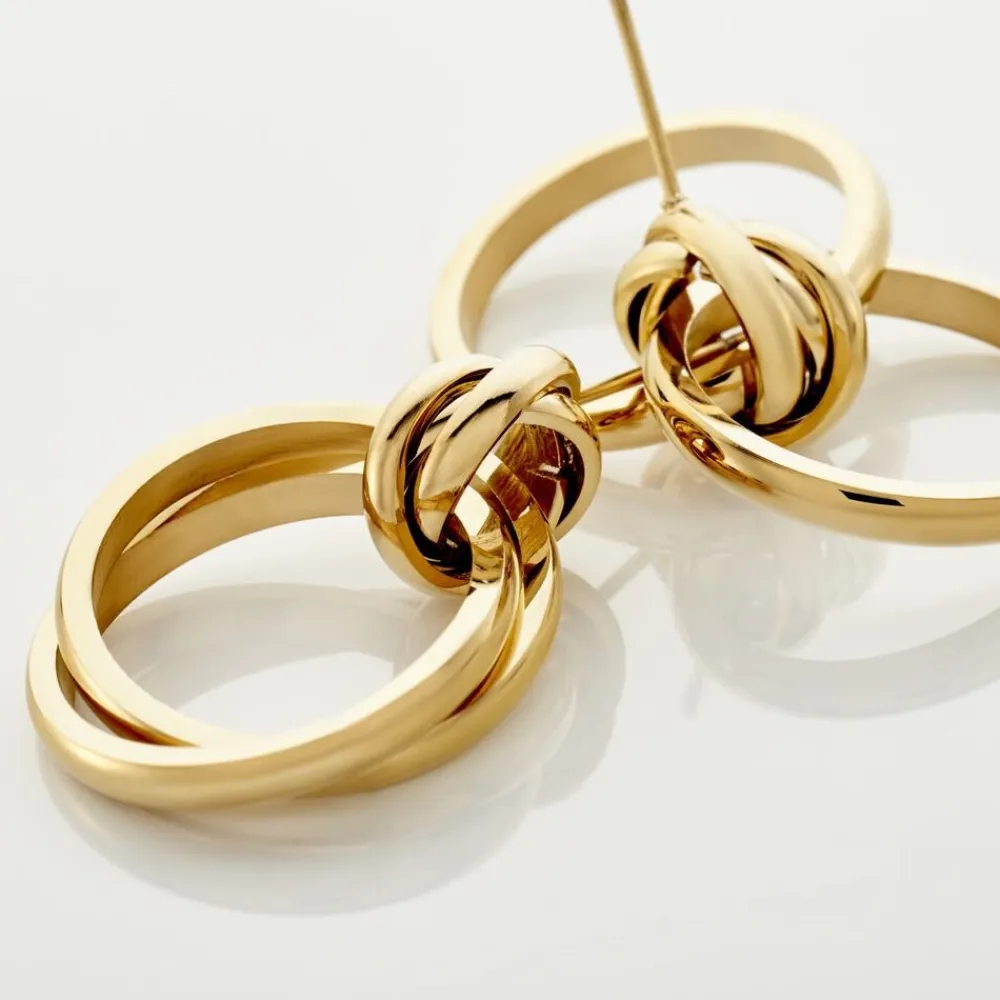 Boucles D'oreilles Pendantes Allobrox Acier Dore|Marc Orian