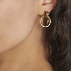 Boucles D'oreilles Pendantes Allobrox Acier Dore|Marc Orian