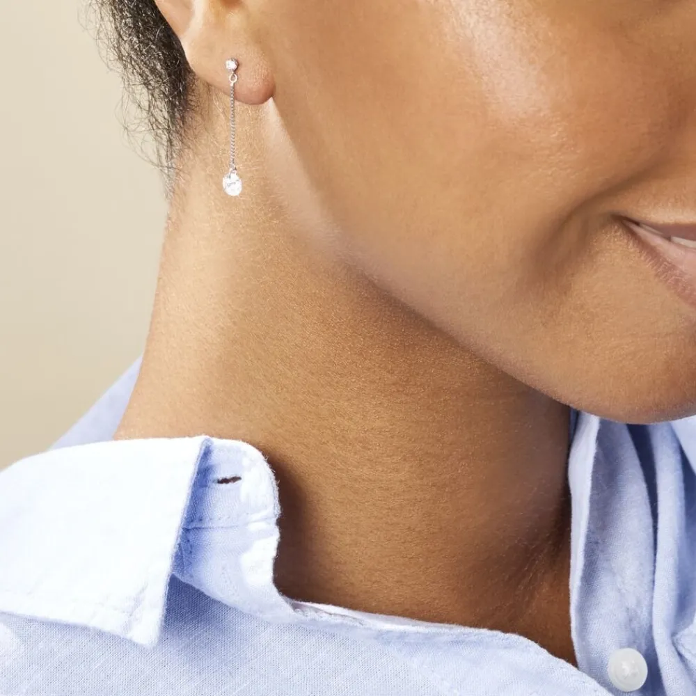 Boucles D'oreilles Pendantes Regane De Zirconium|Marc Orian Best