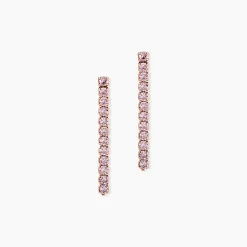 Boucles D'Oreilles Pendantes Lexane Argent Rose Oxyde De Zirconium|Marc Orian New