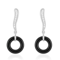 Boucles D'oreilles Pendantes Delphinia Argent Blanc Oxyde De Zirconium|Marc Orian Outlet