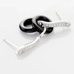 Boucles D'oreilles Pendantes Delphinia Argent Blanc Oxyde De Zirconium|Marc Orian Outlet