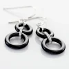Boucles D'oreilles Pendantes Narcissa Argent Blanc Céramique Et Oxyde|Marc Orian Hot