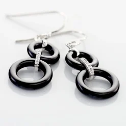 Boucles D'oreilles Pendantes Narcissa Argent Blanc Céramique Et Oxyde|Marc Orian Hot