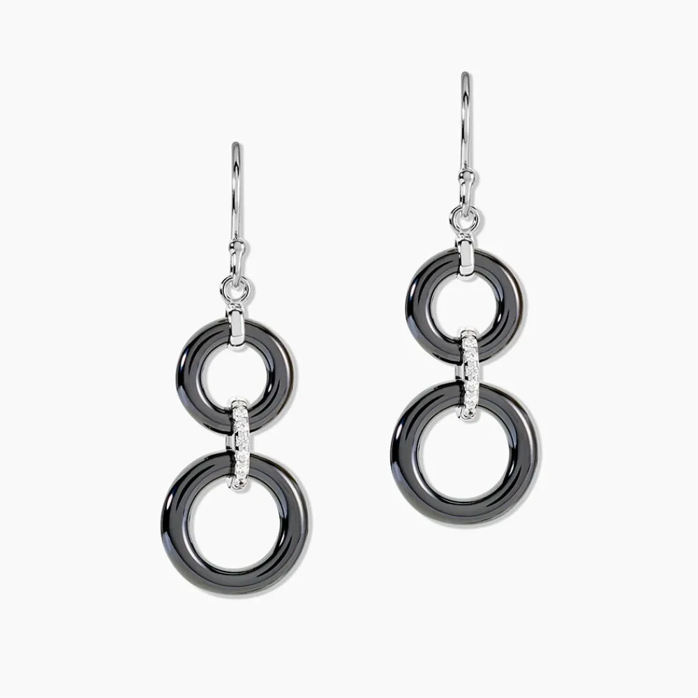 Boucles D'oreilles Pendantes Narcissa Argent Blanc Céramique Et Oxyde|Marc Orian Hot