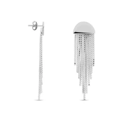 Boucles D'oreilles Pendantes Macie Argent Blanc|Marc Orian