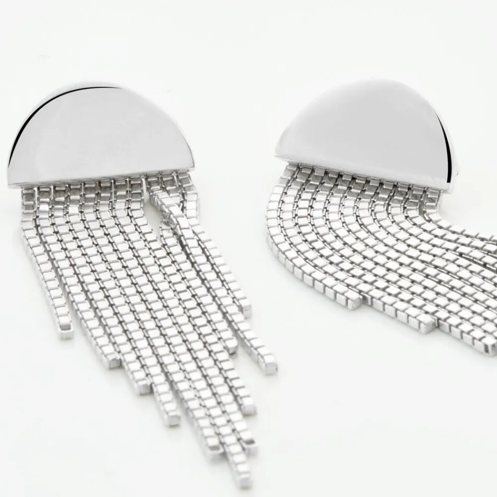 Boucles D'oreilles Pendantes Macie Argent Blanc|Marc Orian