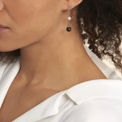 Boucles D'oreilles Pendantes Lucia Cera Argent Blanc Perle De Culture|Marc Orian Discount