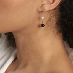 Boucles D'oreilles Pendantes Lucia Cera Argent Blanc Perle De Culture|Marc Orian Discount