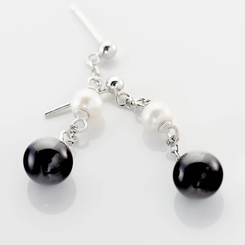 Boucles D'oreilles Pendantes Lucia Cera Argent Blanc Perle De Culture|Marc Orian Discount