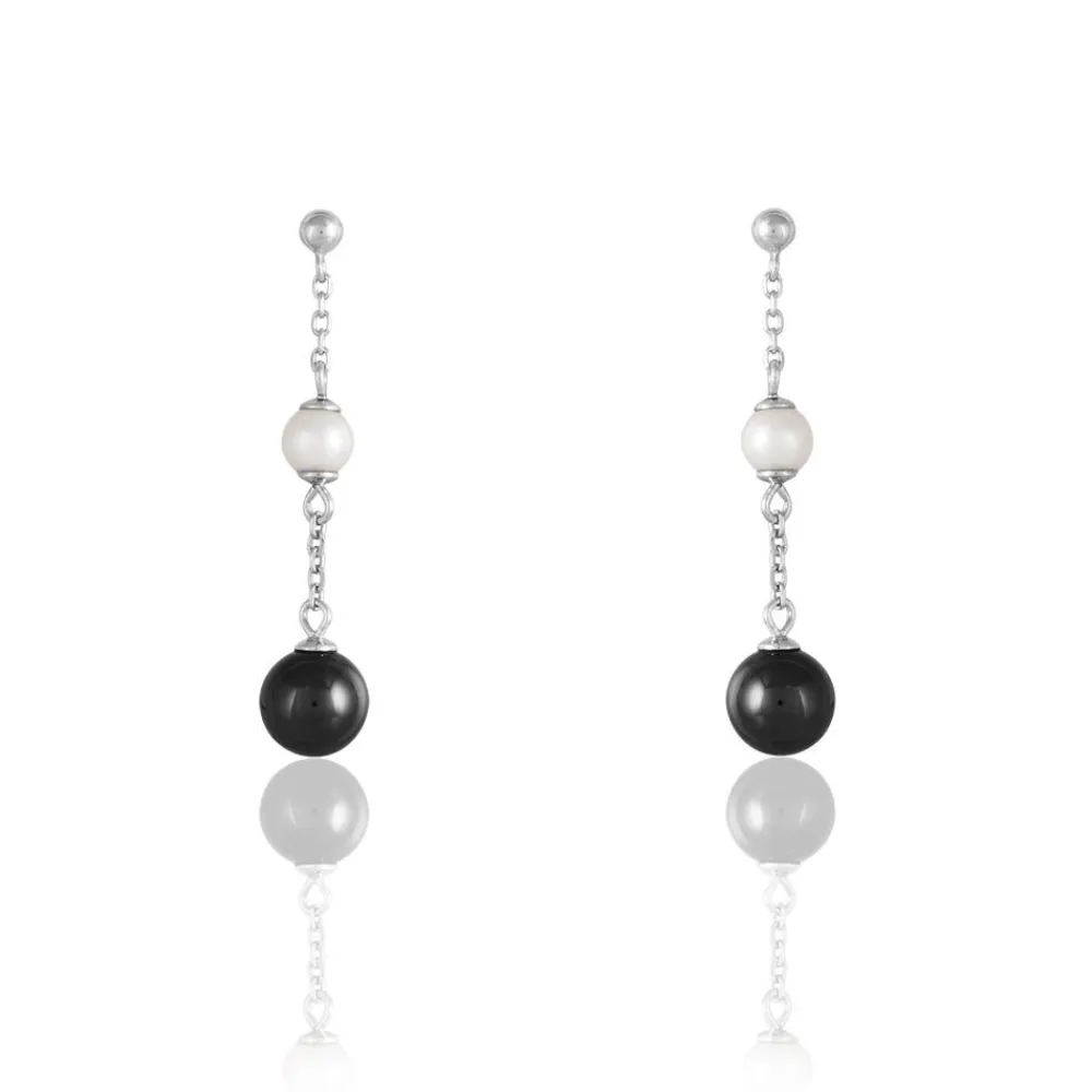 Boucles D'oreilles Pendantes Lucia Cera Argent Blanc Perle De Culture|Marc Orian Discount