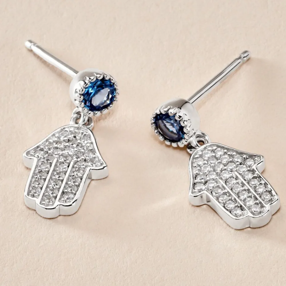 Boucles D'oreilles Pendantes Fidelma Argent Blanc Spinelle Oxyde|Marc Orian Outlet