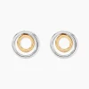 Boucles D'oreilles Pendantes Berangere Double Cercles Or Bicolore|Marc Orian