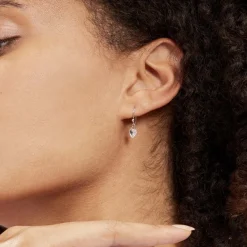 Boucles D'oreilles Pendantes Argent Blanc Sopher Oxydes De Zirconium|Marc Orian Outlet