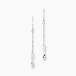 Boucles D'oreilles Pendantes Felisia Argent Blanc Cristaux Swarovski|Marc Orian Sale