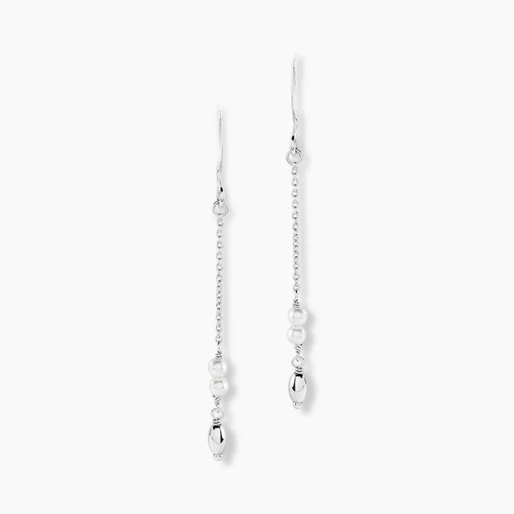 Boucles D'oreilles Pendantes Felisia Argent Blanc Cristaux Swarovski|Marc Orian Sale